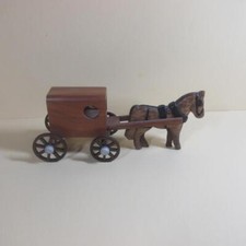 Vintage MM Amish Wood Horse and Buggy Wagon 1995, Excellent Condition