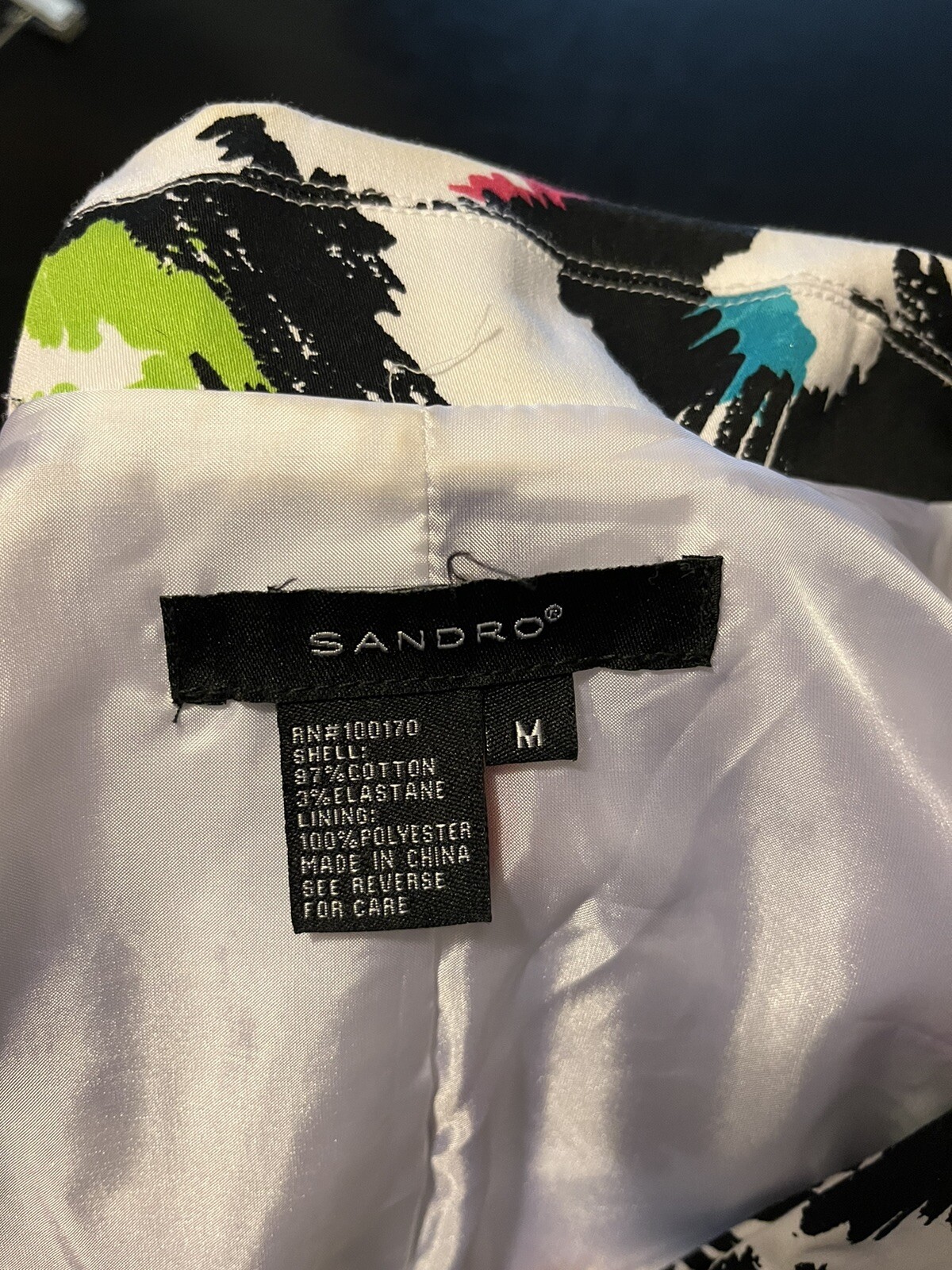 Sandro Single Button Blazer Jacket Blue Colorful … - image 3