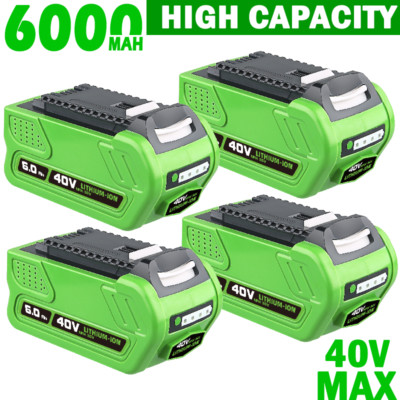 4x 6000mAh 40V Power Li-Ion Akku Für Greenworks G-MAX 40V 29462 29472 29727 AKKU