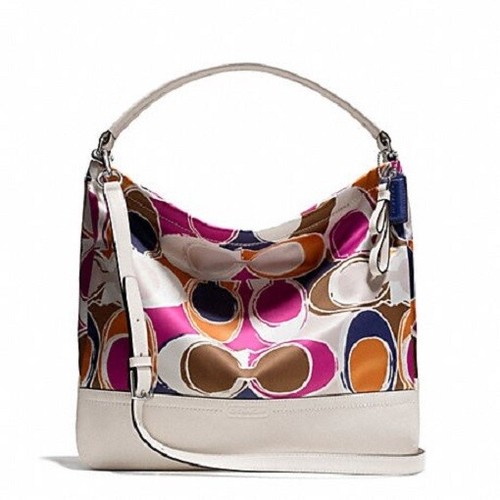 Coach Park Hand Drawn Scarf Print Multicolor Hobo Shoulder Bag Purse F23282 $358
