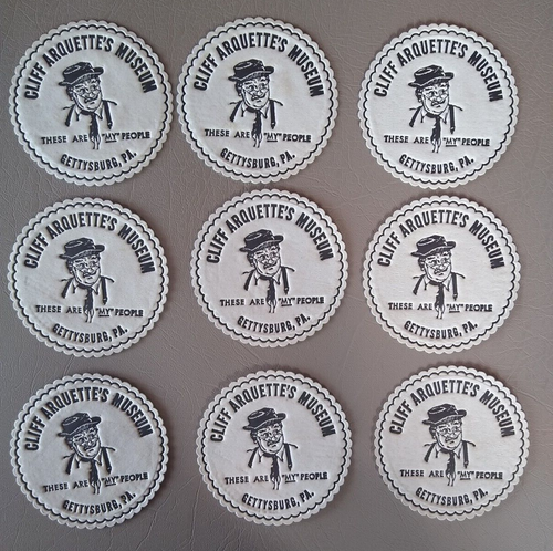 Set of 9 Unused Vtg Cliff Arquette's Museum Paper Drink Coasters Gettysburg, PA - Picture 7 of 9