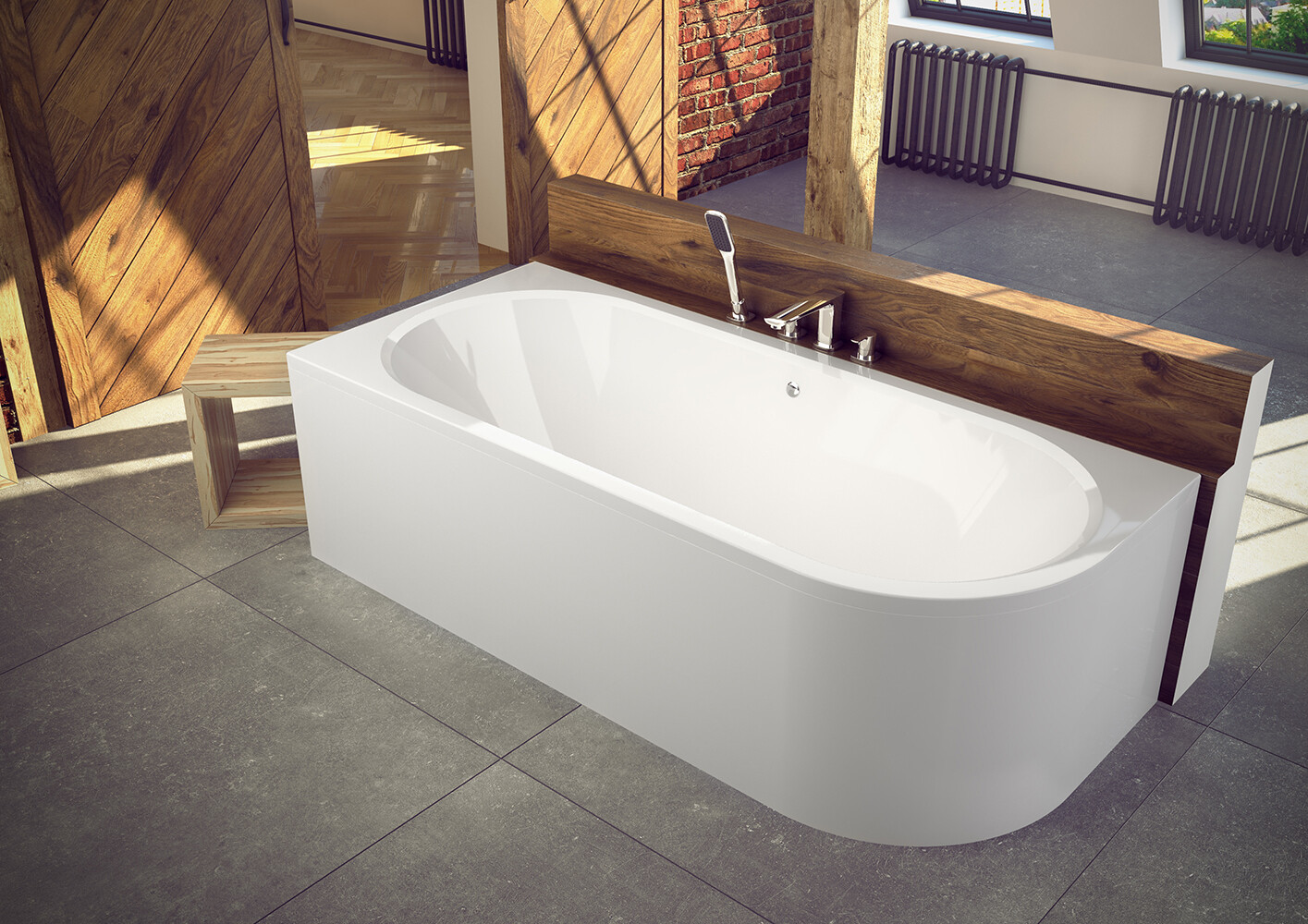 Badewanne Eckwanne 150x75 160x75 170x75 180x80 Schürze Avita links rechts GRATIS