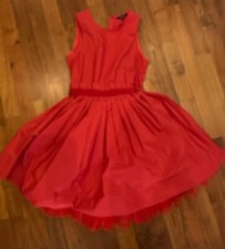 Tara Jarmon Red Prom Cocktail Evening Party Dress Uk 10 Eu38