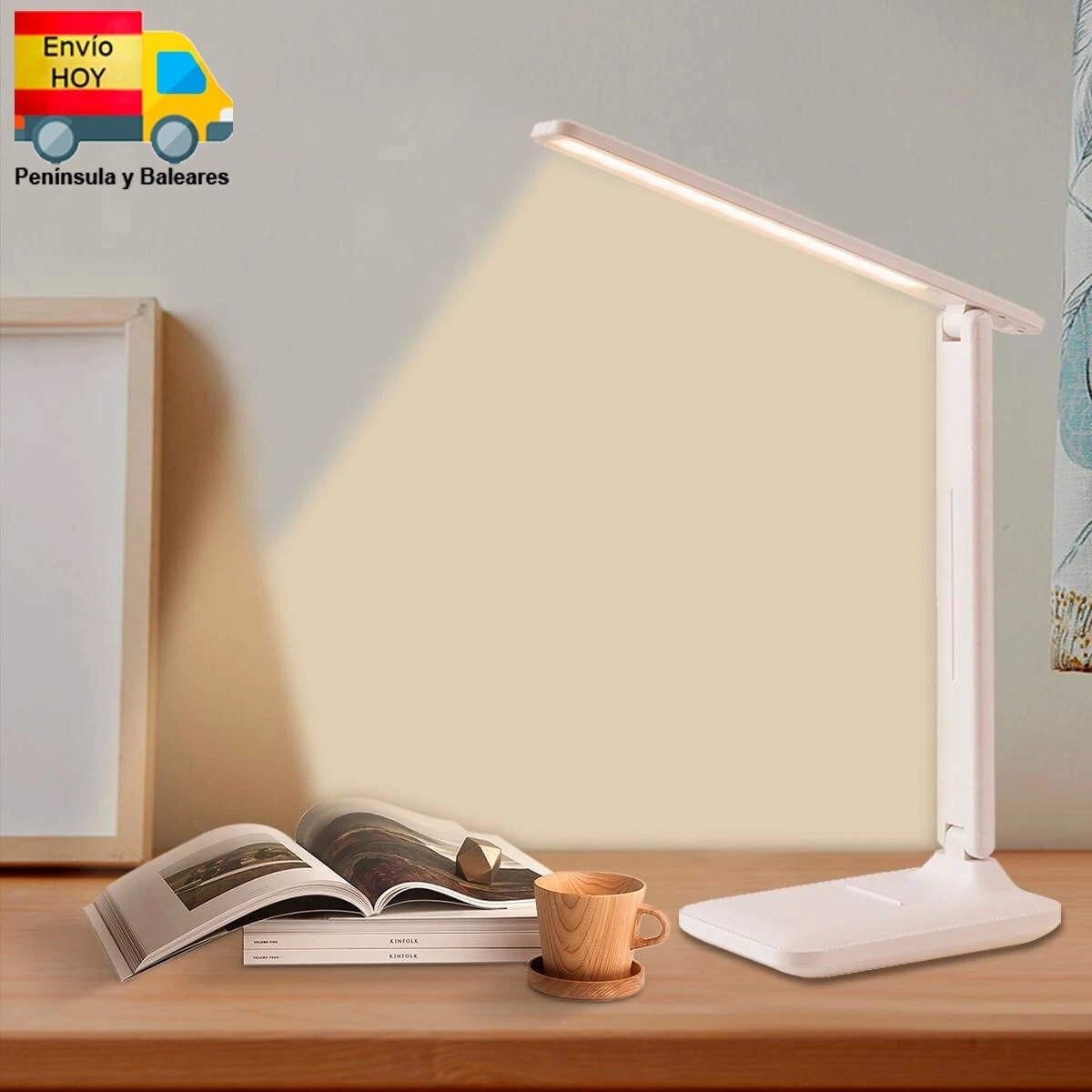 Lámpara Escritorio Flexo LED Plegable 3 Modos 5 Niveles de Brillo Control Táctil