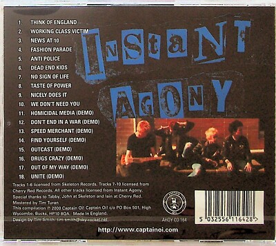 INSTANT AGONY- Out of the Eighties: Punk Singles & Rarities 1981 