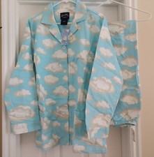 Nick and Nora VTG NWT Iconic Clouds 100 Cotton Flannel Pajama Set Large