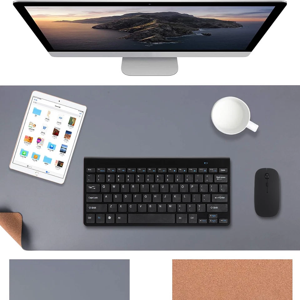 Mini Wireless Keyboard Mouse Set Ultrathin Waterproof For Mac Apple PC Computer - Image 4 of 4