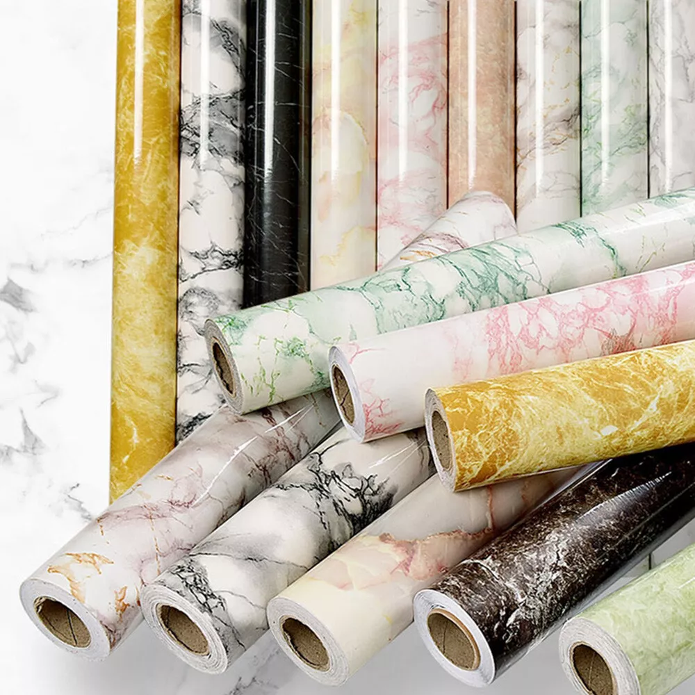 Waterproof Marble Wall-Sticker Decor Roll Wall paper Self-Adhesive Contact  Paper