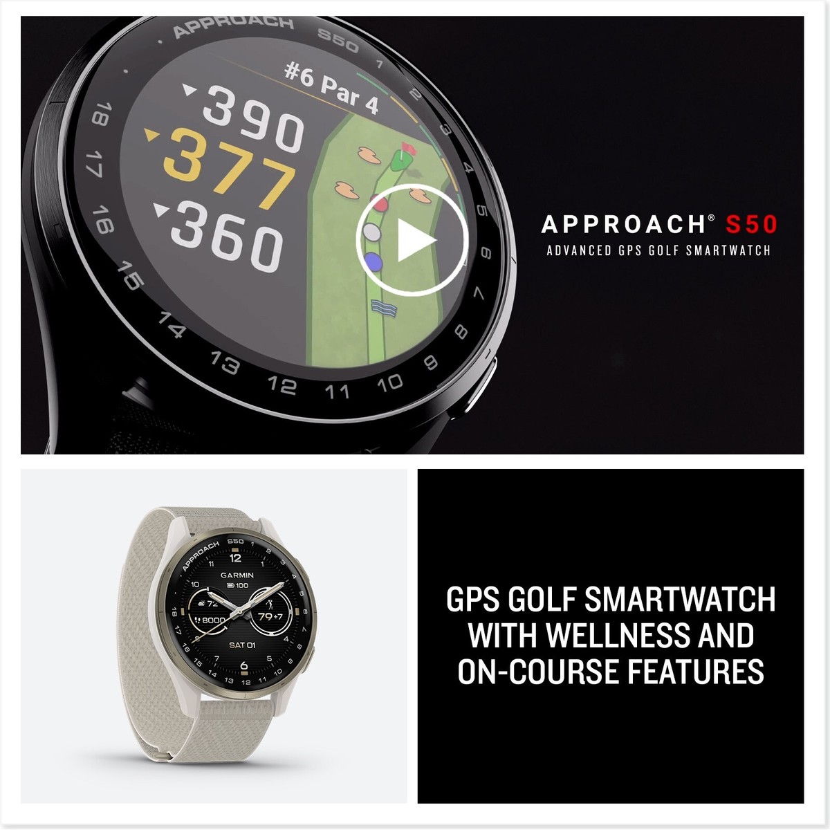 Garmin Approach S50 GPS Golf Smartwatch AMOLED AutoShot Heart Rate