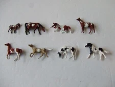 PAINT HORSE FIGURES, HO 1/87 SCALE, Pinto, Overo, Bay, Black ,Palomino Lot #C-22