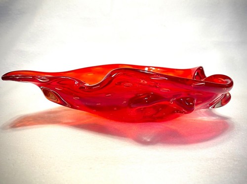 Murano Glass - Beautiful Red Strawberry Shaped Glass Bowl - Bullicante Design - Picture 10 of 10