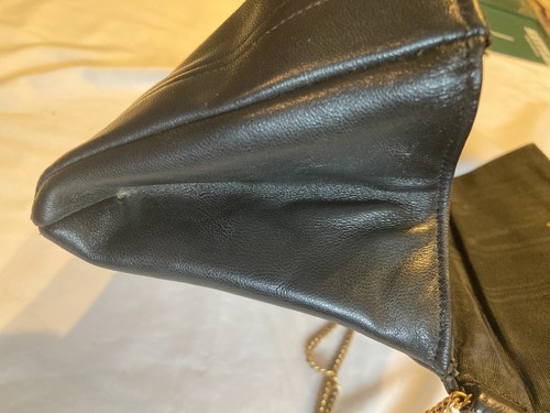 Vintage JANE SHILTON Black Leather PURSE Bag England Gold Chain Snap CLEAN Great - Picture 9 of 9