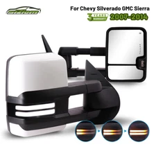 Painted White Tow Mirrors for 07-2013 Chevy Silverado Sierra 1500 2500HD 3500HD