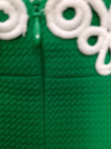 Vestido ELLE Talla XS Verde Blanco Borde Trasero Cremallera Forrado Sin Mangas. Poliéster - Imagen 3 de 7