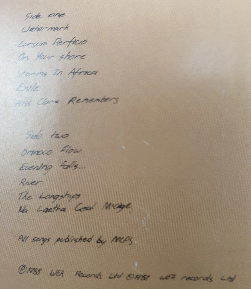 Enya - Watermark Cassette Tape, 1988, Electronic, Pop, New Age, Celtic, Vocal - Image 3 of 4