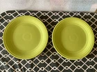 Fiesta Vintage Chartreuse Fiestaware 9”  Luncheon Plate Set Of Two, Rare! EUC