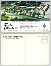 Trade Winds Motor Hotel Wichita Falls Texas Tarjeta Postal Antigua Maestros Anfitriones