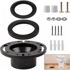 RV Toilet Seal  3" Socket Floor Flange Kit for Dometic Black
