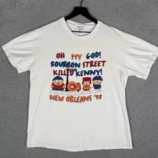 Vintage South Park 1998 Bourbon Street T Shirt Men's Large Killed Kenny Cartman