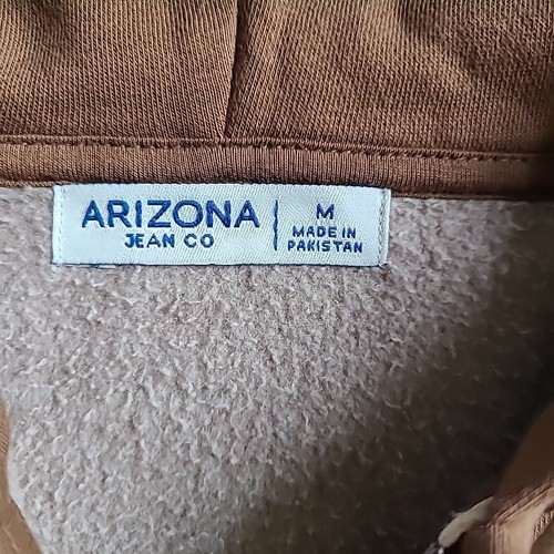 Arizona NWT Men's Full Zip Hoodie Browm Size Medium - Picture 3 of 5