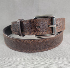 Ariat Mens Belt Pebbled Genuine Leather Western Triple Stitch Size 46 Brown