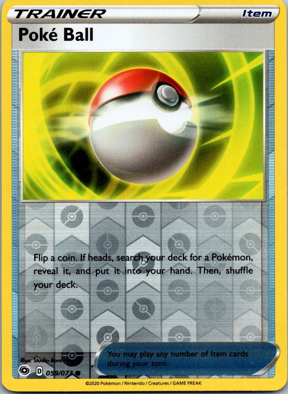 Poke Ball 059/073 C Champion's Path Pokemon Reverse Holo Near Mint