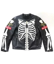 Skeleton Leather Jacket Bold Statement Piece