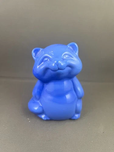 Fenton Glass Gift Shop Raccoon Periwinkle Blue Figure 3.5"