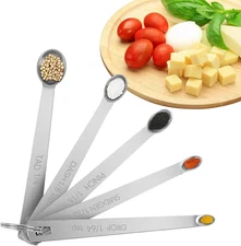 Mini measuring spoon set of 5, stainless steel small measuring spoons for cookin