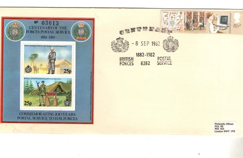1982 BRITISH FORCES POSTAL SERVICE CENTENARY FDC FROM COLLECTION C41