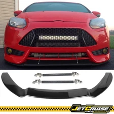 Fits 13-14 Ford Focus ST Carbon Look Front Bumper Lip Splitter + Splitter Rods