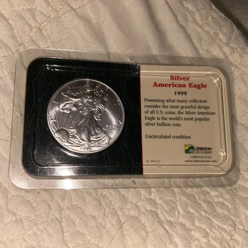1999 Silver American Eagle Dollar  US Mint  Uncirculated  - Littleton Coin Co