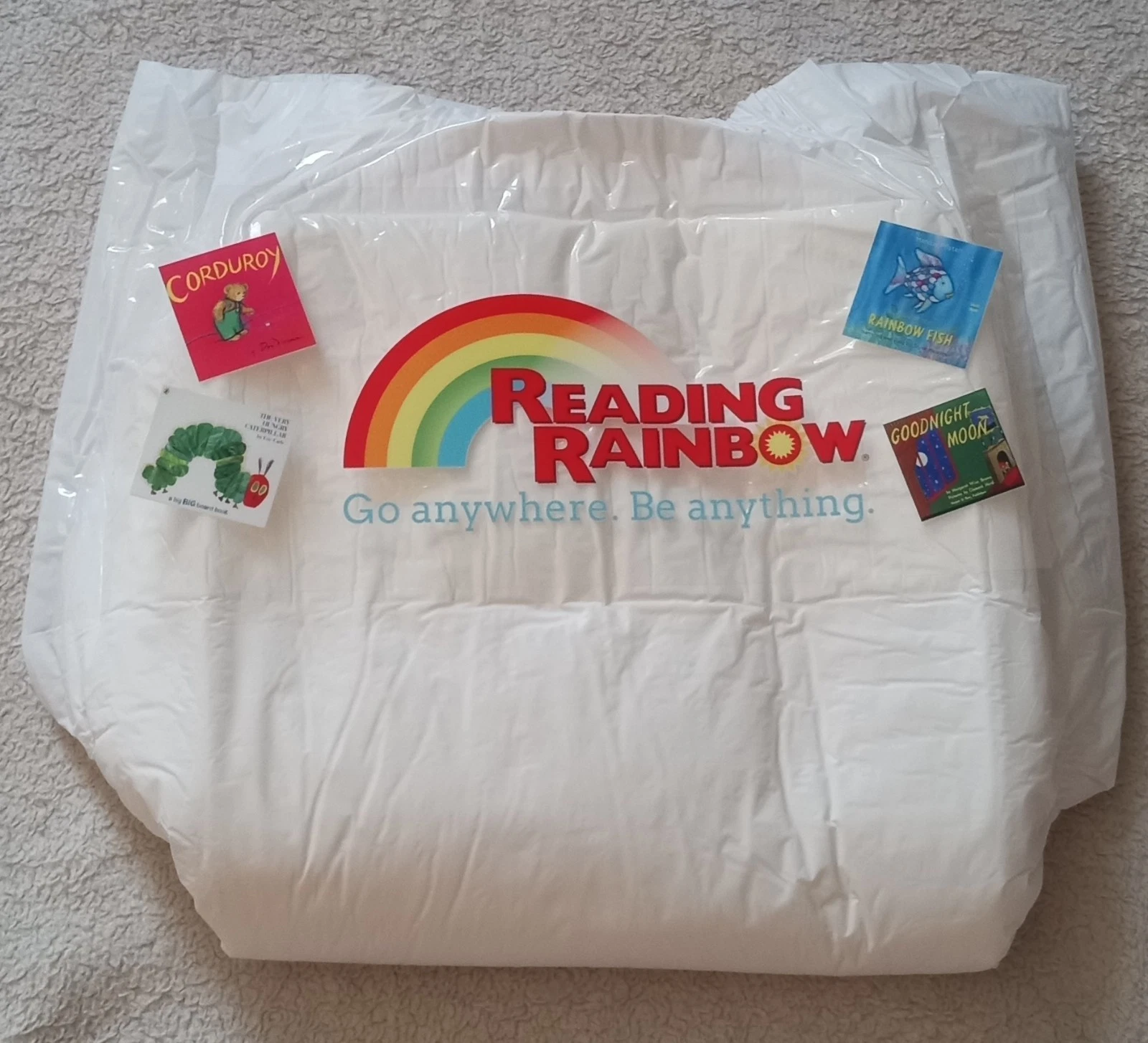 Mega Adult disposable ABDL diaper-Reading Rainbow READ DESCRIPTION FULLY