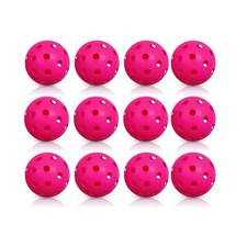 Neon Pink Honeycomb Pickle Balls Outdoor 40 Holes - Durable High Hard Fast Bo...