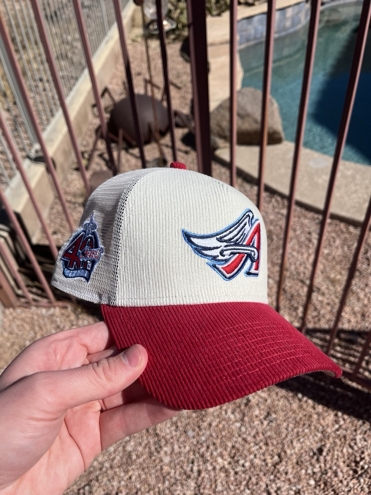 VINTAGE NEW ERA LA ANGELS TRUCKER HAT 40TH SEASON SNAP BACK RETRO NEVER WORN