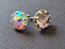 Vintage Ohrringe 50/60er Jahre Irisierender Kristall Nordlichter Retro