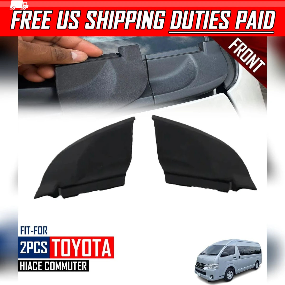 Pair LR Cowl Vent Wipoer Cowcatcher Cover For Toyota Hiace