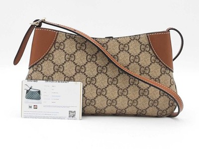 Gucci Gg Emblem Small Shoulder Bag In Monogram Coated Canvas