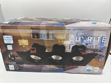 Luxrite Three Head Gimbal LED Recessed Downlight, 5CCT, 36W, 2100 Lumen, Black