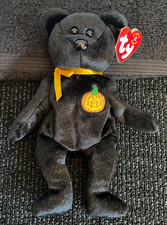 HAUNT the HALLOWEEN Trick or Treat Black Pumpkin Bear TY Beanie Babies with Tags