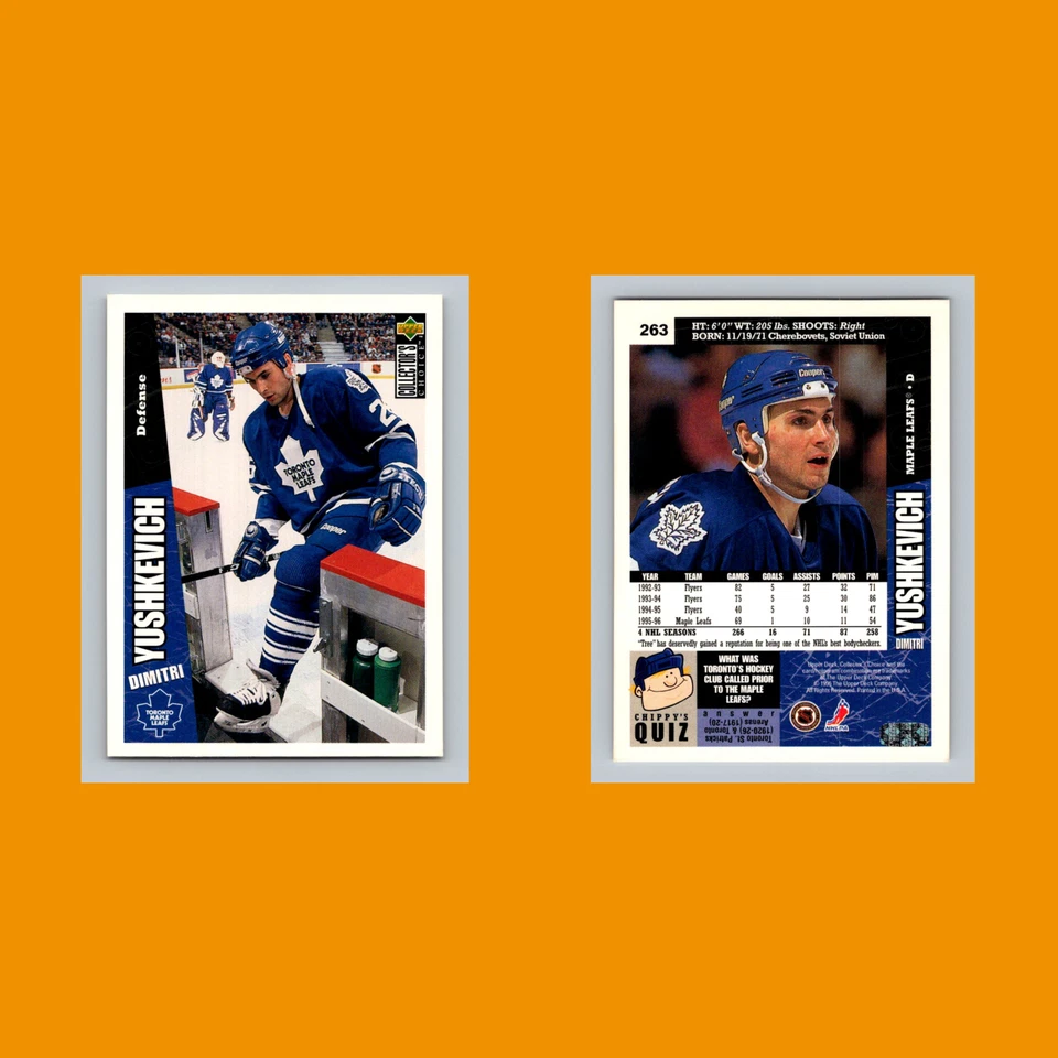 Dimitri Yushkevich #263 1996-97 Collectors Choice Toronto Maple Leafs Hockey NHL - Image 3 of 3