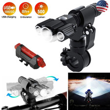 Rechargeable Led Bicycle Headlight Waterproof Motorcycle Front Lamp Set Cycling