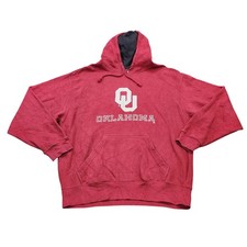 Oklahoma Sooners Hoodie Mens Medium Red NCAA Football J America Sweatshirt