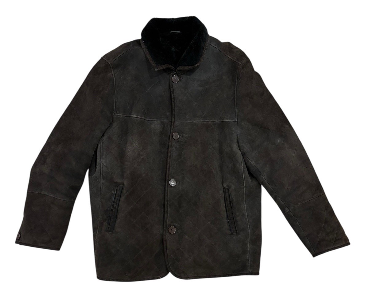 Di Bello Shearling Sheepskin Coat Jacket Brown Made In Italy Size 58 Size 48 US