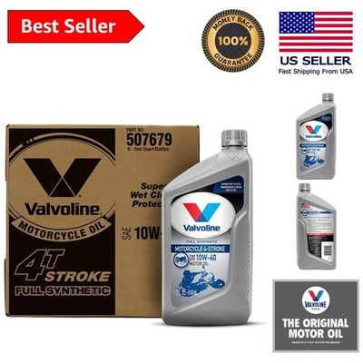 10W-40 Full Synthetic Motorcycle Oil - Case of 6 for Optimal Engine Protection
