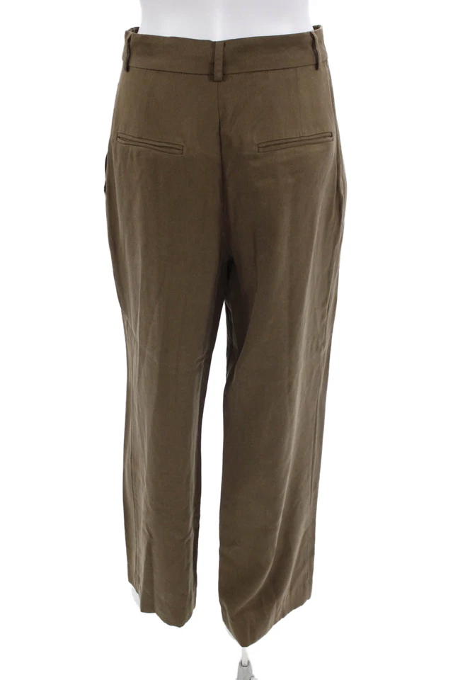 Pantalones de vestir Reformation unisex caqui marrón Tencel 28 pulgadas botón talla 4 Foto 3 de 4