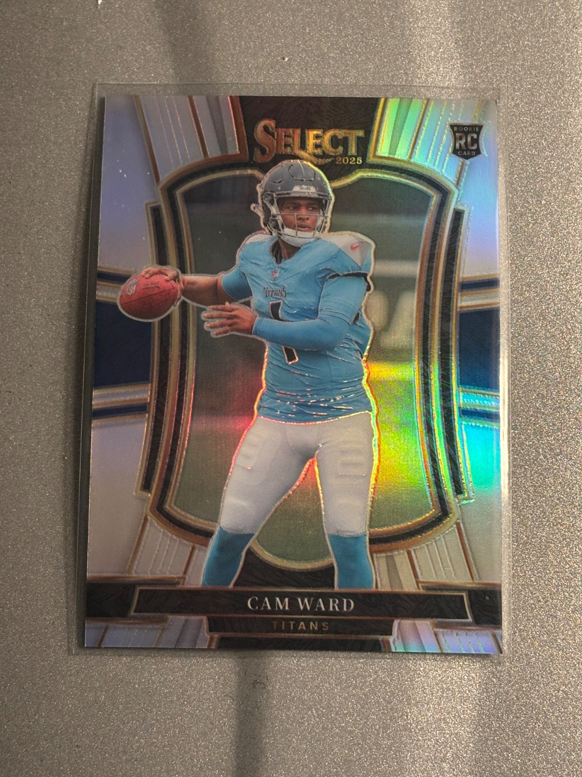 2025 Panini Select Football Cam Ward Silver Prizm Rookie #126 Premier Titans