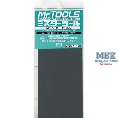 GUNZE GSMT307 Mr Waterproof Sand Paper Körnung 1000 4 Bögen
