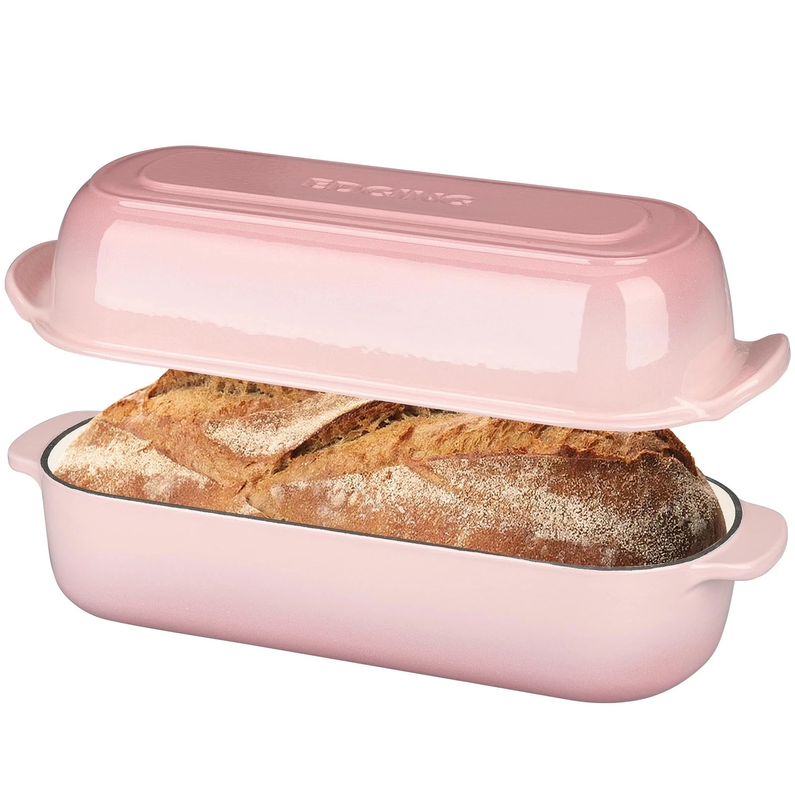 Enameled Cast Iron Loaf Pan with Lid, Bread pan, Dutch Oven Bread pan for Hom...