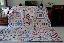Mackinac Island Quilt: Derby House Fabric Panel, Queen Size Quilt for Sale